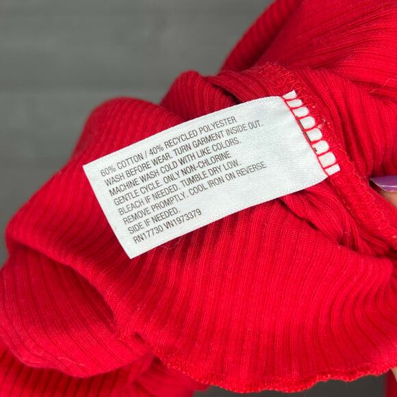 Art Class red ribbed long sleeve Henley  top girls size Large(10-12) - Picture 5 of 5